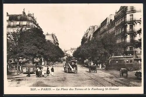 AK Paris, La Place des Ternes, Strassenbahn