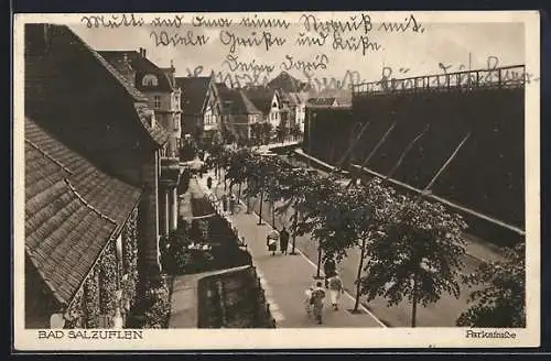 AK Bad Salzuflen, Parkstrasse aus der Vogelschau