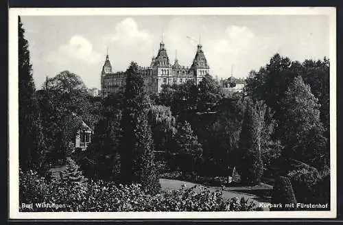 AK Bad Wildungen, Kurpark mit Fürstenhof