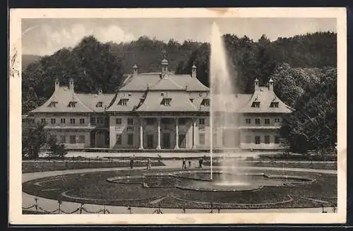 AK Dresden-Pillnitz, Schloss Pillnitz mit Springbrunnen