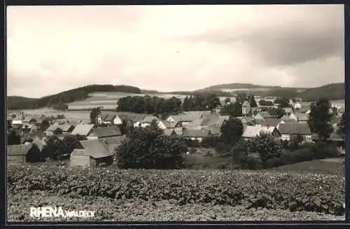 AK Rhena /Waldeck, Ortsansicht von einem Acker aus