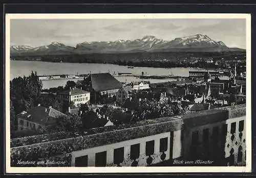 AK Konstanz am Bodensee, Blick vom Münster auf den Ort