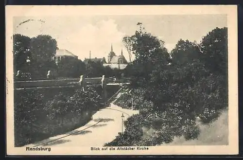 AK Rendsburg, Blick auf die Altstädter Kirche