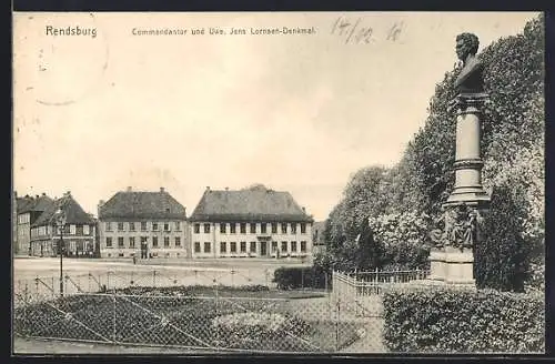 AK Rendsburg, Commandantur und Uwe Jens Lornsen-Denkmal