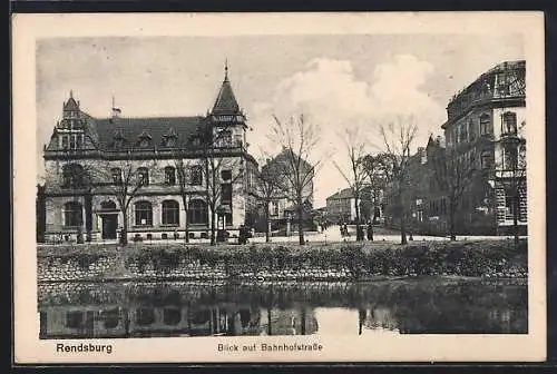 AK Rendsburg, Blick auf die Bahnhofstrasse