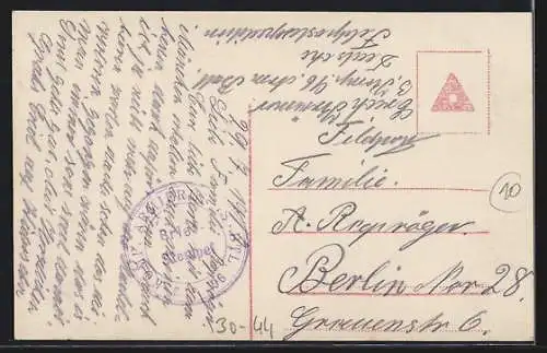 AK Ohne Bezugsschein, Kind im Bollerwagen mit Klapperstorch