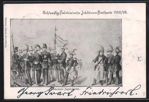 AK Schleswig-Holsteinische Jubiläums-Postkarte 1898, Altonaer Jugendwehr