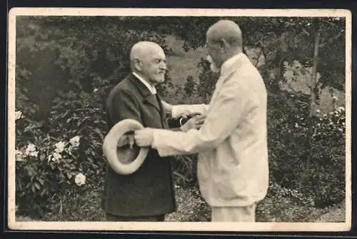 AK Präsident Masaryk (TGM), President republiky navstevou u mistra Jiraska v Hronove v cervenci 1926