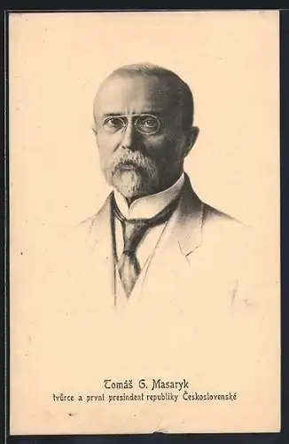 AK Portrait von Präsident Masaryk (TGM)