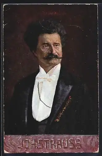 AK Portrait von Johann Strauss im Frack