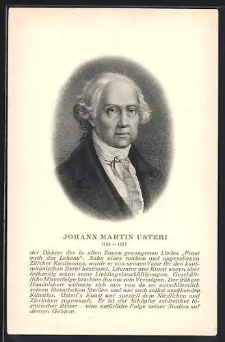 AK Portrait von Johann Martin Usteri, 1763-1827