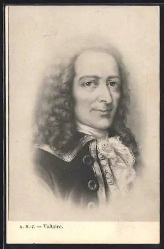 AK Portrait von Voltaire im Halbprofil