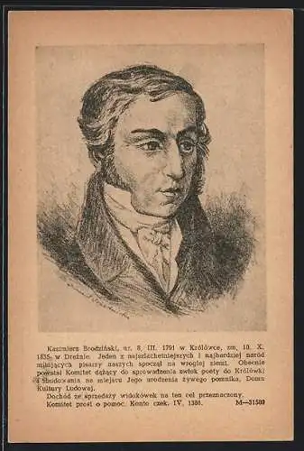 AK Portrait von Kazimierz Brodinski, Geb. 1835