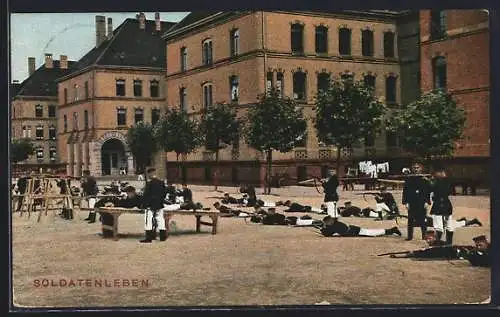 AK Soldatenleben, Zielübungen auf dem Kasernenhof