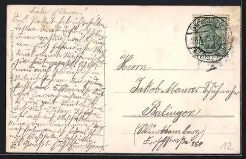 AK Im Kriege einst den bösen Feind..., Infanteristen mit Pickelhaube