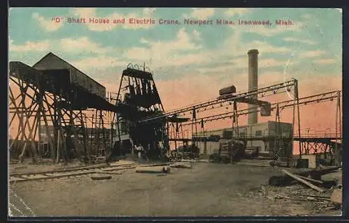 AK Ironwood, MI, D-Shaft and Electric Crane, Newport Mine