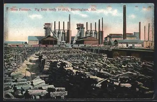 AK Birmingham, AL, Sloss Furnace, Pig Iron ready to ship