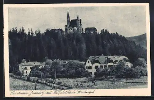 AK Judendorf, Sanatorium mit Wallfahrtskirche Strassengel