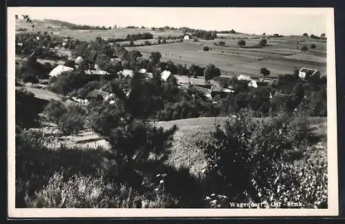 AK Wagendorf /Ost-Stmk., Gesamtansicht von einen Berg aus