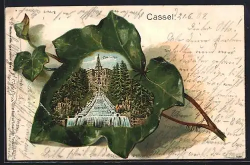 Passepartout-Lithographie Kassel-Wilhelmshöhe, Cascaden