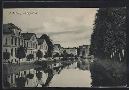 AK Oldenburg / O., Staugraben mit Villenblick