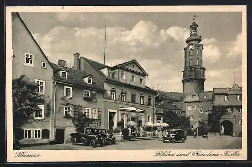 AK Weimar / Thüringen, Schloss und Residenz Kaffee mit Gästen