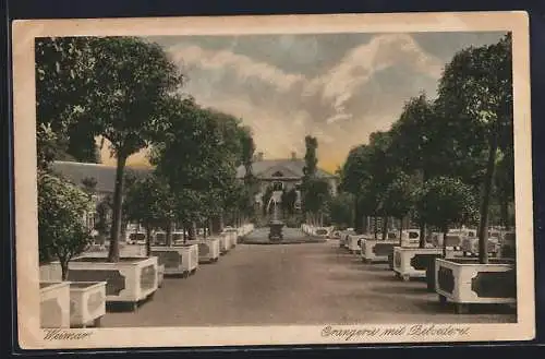 AK Weimar / Thüringen, Orangerie mit Belvedere