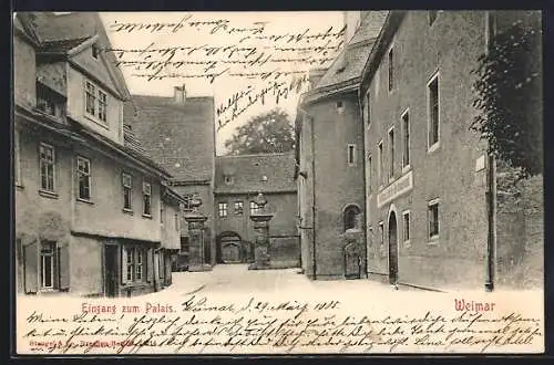 AK Weimar / Thüringen, Eingang zum Palais