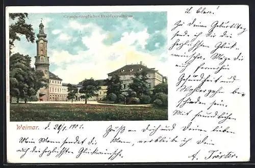 AK Weimar / Thüringen, Grossherzogliches Residenzschloss