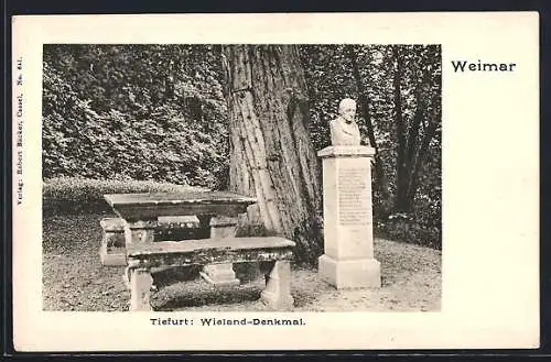 AK Weimar-Tiefurt, Wieland-Denkmal