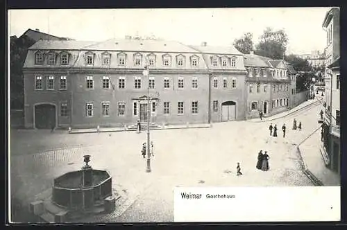 AK Weimar / Thüringen, Goethehaus aus der Vogelschau