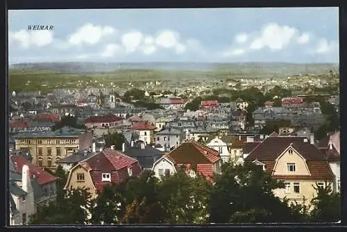 AK Weimar / Thüringen, Stadtansicht aus der Vogelschau