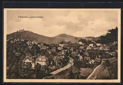 AK Eisenach-Johannistal / Thüringen, Panorama mit Bergen & Wartburg