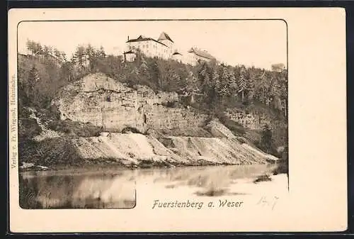 AK Fürstenberg / Weser, Blick auf das Schloss