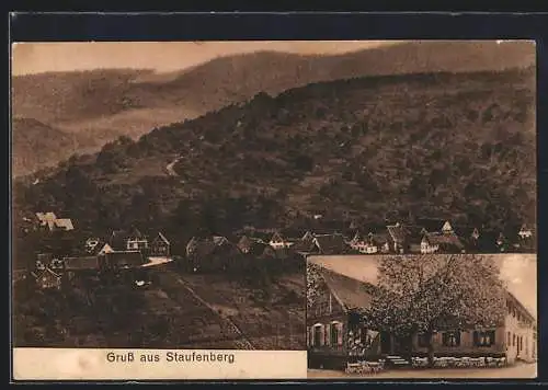 AK Staufenberg / Murgtal, Gasthaus und Metzgerei zum grünen Baum, Teilansicht