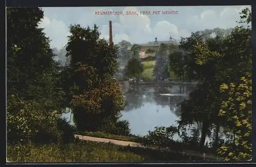 AK Neunkirchen / Saar, Park mit Weiher