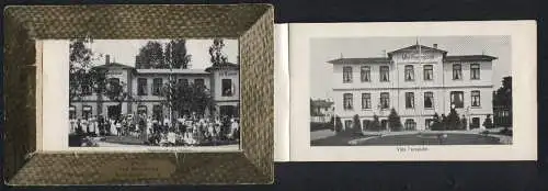 Leporello-AK Kellenhusen i. H., Pension Villa Seestern und Hotel Deutsches Haus, Restaurant Rüssaus Strandhalle