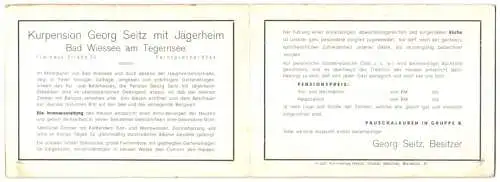 Klapp-AK Bad Wiessee am Tegernsee, Kur-Pension Georg Seitz mit Jägerheim, Freihaus-Strasse 30