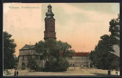 AK Weimar / Thüringen, Blick aufs Residenzschloss