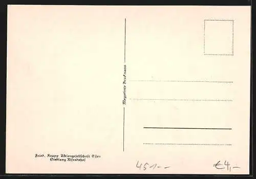 AK Essen, Arbeitersiedlung Alfredshof, Krupp-Werke, Wohnhäuser