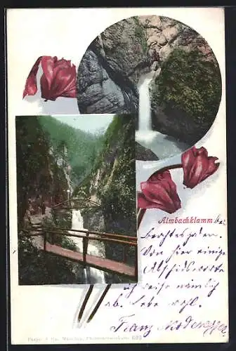 AK Schellenberg / Obb., Almbachklamm, Wasserfall