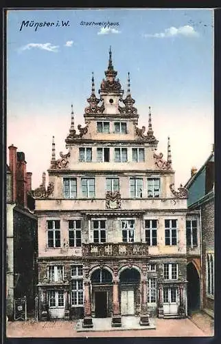 AK Münster / Westfalen, Stadtweinhaus, Aussenansicht