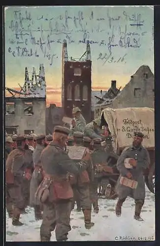 Künstler-AK C. Röchling, Feldpostausgabe der 3. Garde-Infanterie Division