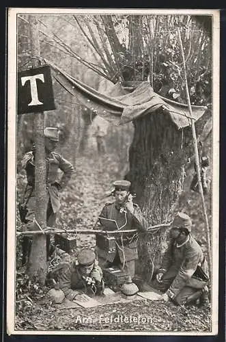 AK Soldaten am Feldtelefon