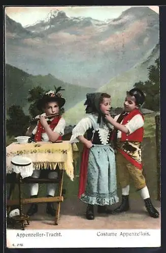 AK Schweiz, Kinder in Appenzeller Tracht, Costume Appenzellois