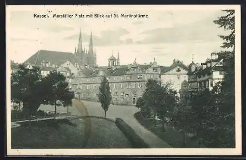 AK Kassel, Marställer Platz mit St. Martinstürmen