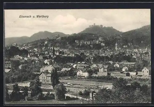 AK Eisenach, Panorama mit der Wartburg