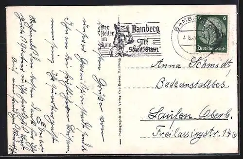 AK Bamberg, Totalansicht aus der Vogelschau