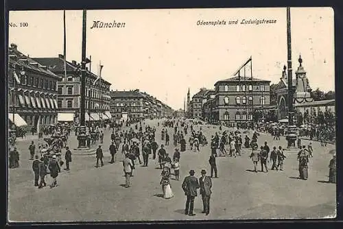 AK München, Odeonsplatz und Ludwigstrasse