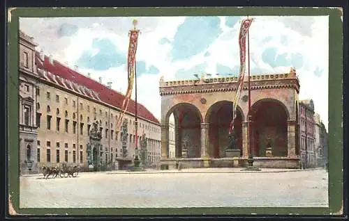 AK München, Feldherrnhalle und Residenz